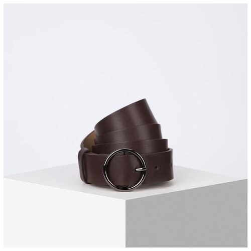 фото Ремень женский 06-01-03-01, 3,0*0,3*110 см, винт, пряжка темный металл, коричневый 5984934 сима-ленд