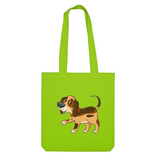 Сумка шоппер Us Basic, зеленый сумка собака мультяшная серый