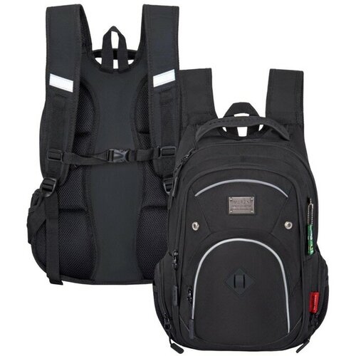 Merlin Рюкзак молодежный 41 х 26 х 15 см, эргономичная спинка, Merlin, чёрный M21-137-11