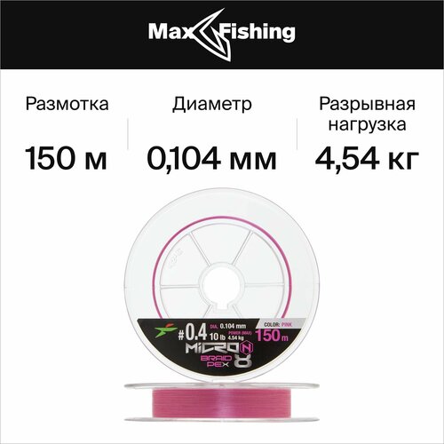 Плетеный шнур для рыбалки Intech Micron PE X8 #0,4 0,104мм 150м (pink)