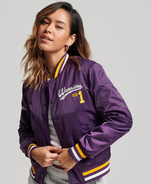 Бомбер Superdry VARSITY BOMBER, Пол Женский, Цвет Regal Purple, Размер 16