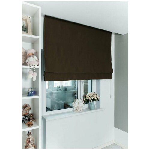 Римские шторы из блэкаута, Моя Штора, цвет Шоколад (180х180см)