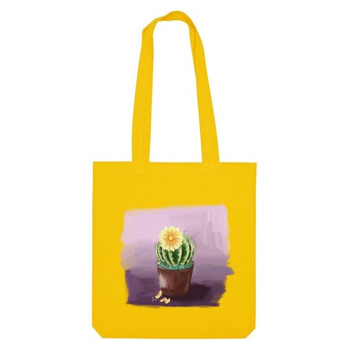Сумка шоппер Us Basic, желтый сумка забавный кактус фиолетовый