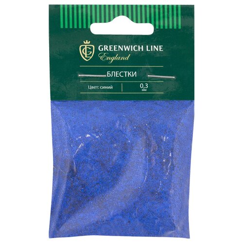 Блестки декоративные Greenwich Line. размер 0.3мм. 20г. синий