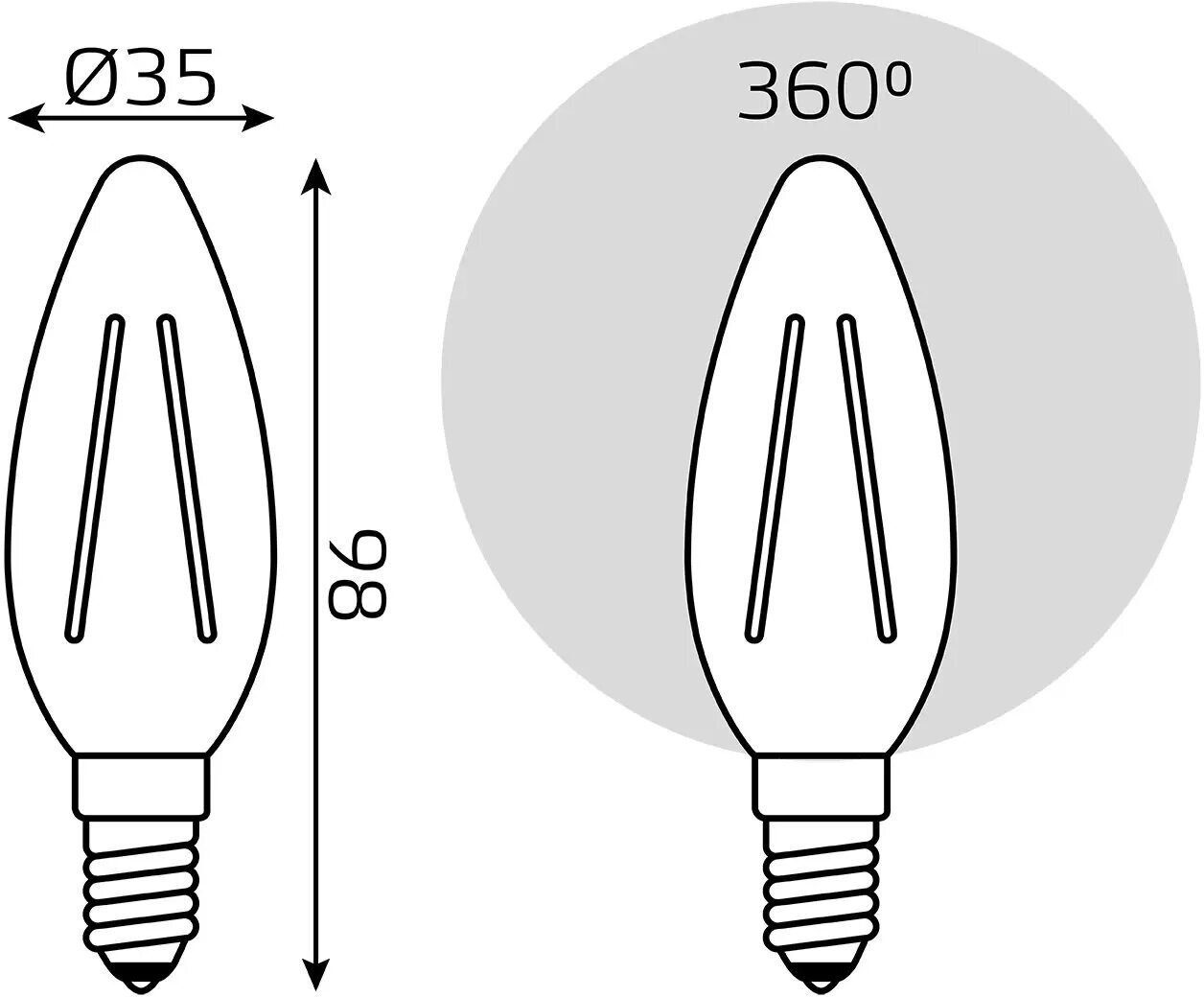 Лампочка светодиодная Е14 Свеча 7W нейтр-белый свет 4100К (3 лампы в комплекте) Gauss Filament