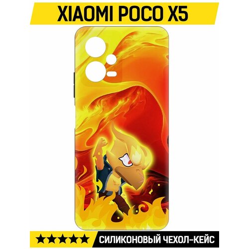 Чехол-накладка Krutoff Soft Case Brawl Stars - Ворон-Феникс для Xiaomi Poco X5 черный чехол накладка krutoff soft case brawl stars ворон феникс для xiaomi poco c65 черный