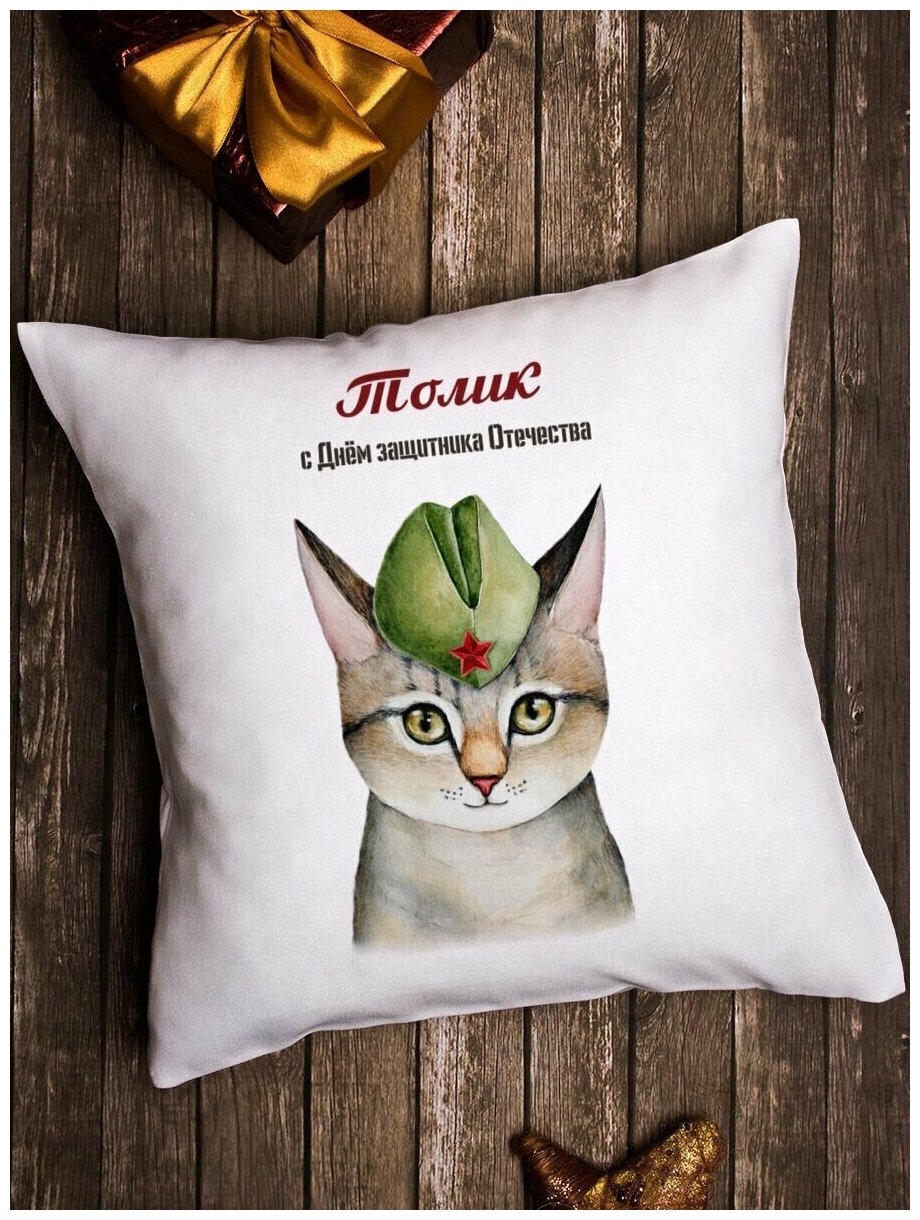 Подушка декоративная Кот - солдат Толик — купить в интернет-магазине по  низкой цене на Яндекс Маркете