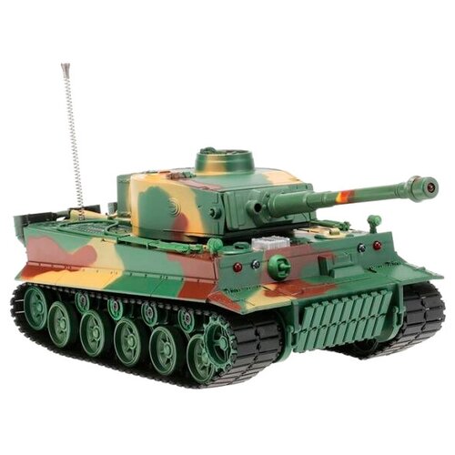 Танк Heng Long Tiger I (3828), 1:26, 31.5 см, зеленый камуфляж/болотный