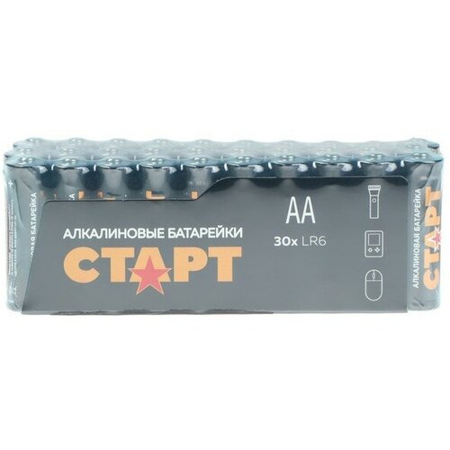 Батарейка алкалиновая старт, AA, LR6-30BOX, 1.5В, бокс, 30 шт.