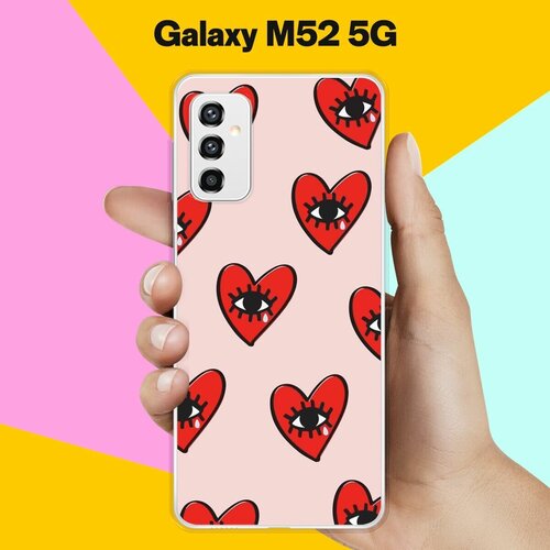 Силиконовый чехол на Samsung Galaxy M52 5G Сердца / для Самсунг Галакси М52