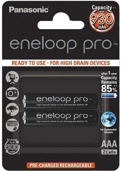 Аккумулятор Panasonic Eneloop Pro AAA 930 mAh R2U (уп 2 шт)