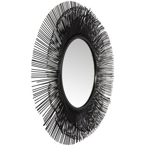 фото Kare design зеркало sunburst, коллекция "луч солнца" 87*87*9, зеркальное стекло, сталь, мдф, черный