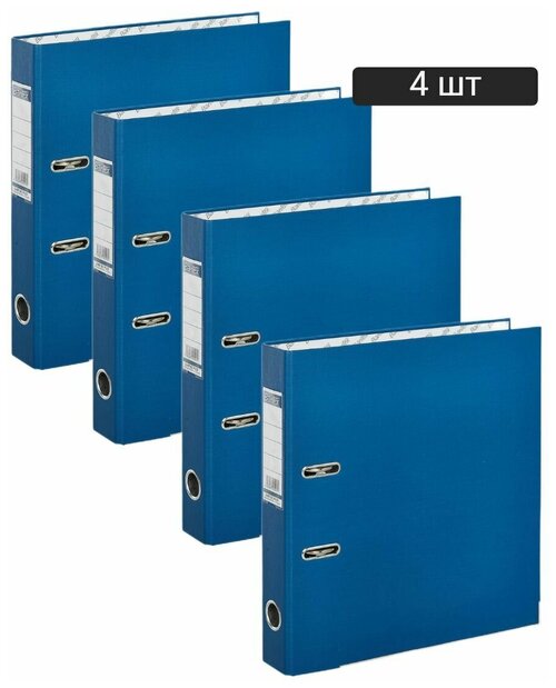 Папка-регистратор BANTEX ECONOMY PLUS,50мм, синий, карман на коришке, металлические углы 4 комплекта