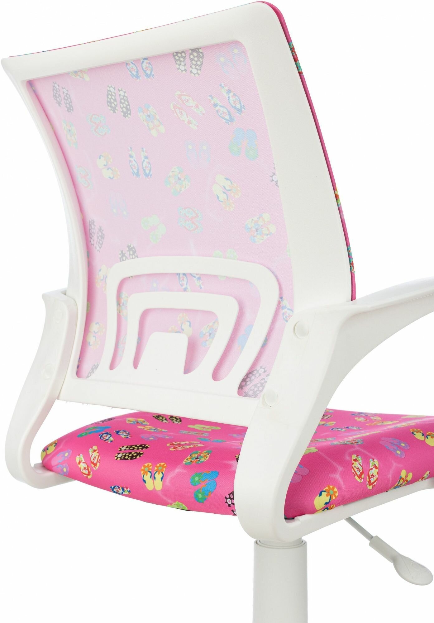 Кресло детское Бюрократ BUROKIDS 1 W розовый сланцы крестов. пластик пластик белый - фотография № 7