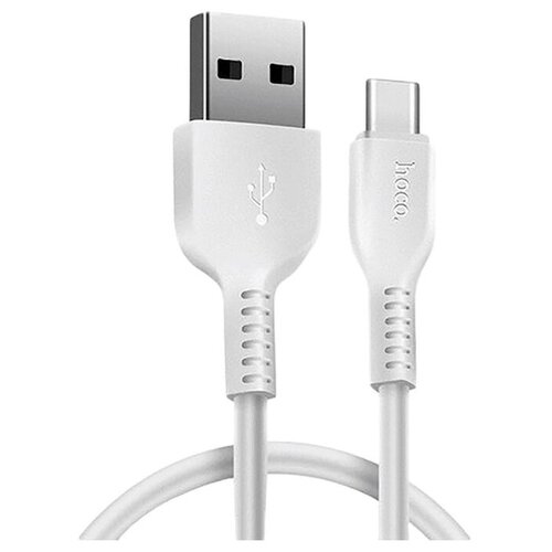 Кабель Hoco X20 Flash USB - USB Type-C, 1 м, 1 шт., белый кабель usb hoco x37 cool для type c 3 0 a длина 1 0 м белый