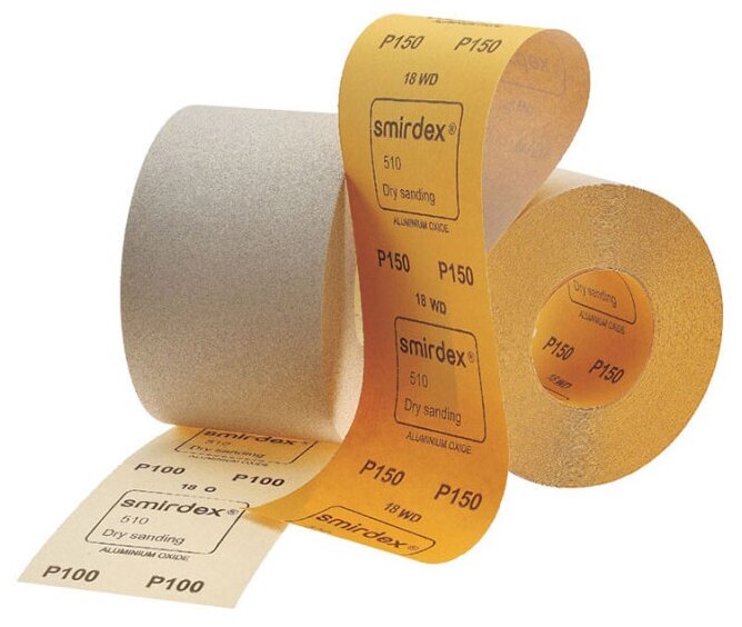 фото P120 115мм*50м SMIRDEX 510 White Абразивная бумага в рулонах