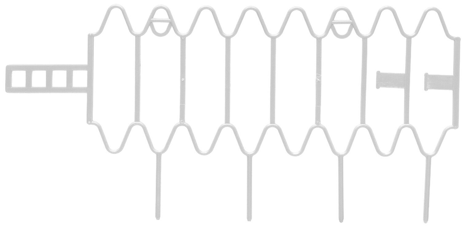 Опора для растений "Волна" компл. 10 шт. цв. белый. Размер секции 300 х 180мм. - фотография № 1