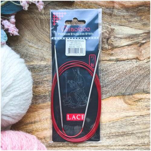 ChiaoGoo Lace Круговые металлические спицы 3,25 мм 150 см