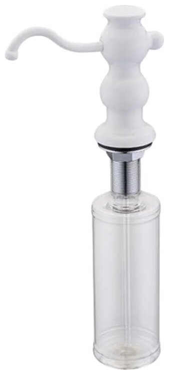 Дозатор жидкого мыла ZorG Sanitary ZR-25 WHITE, белый глянцевый, диспенсер для кухни, с колбой, ретро