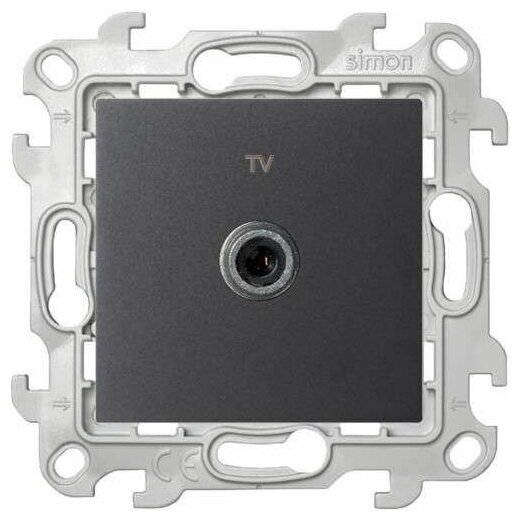 24 Harmonie 2450477-038 Розетка телевизионная одиночная (TV, под рамку, скрытая установка, графит) Simon - фото №1