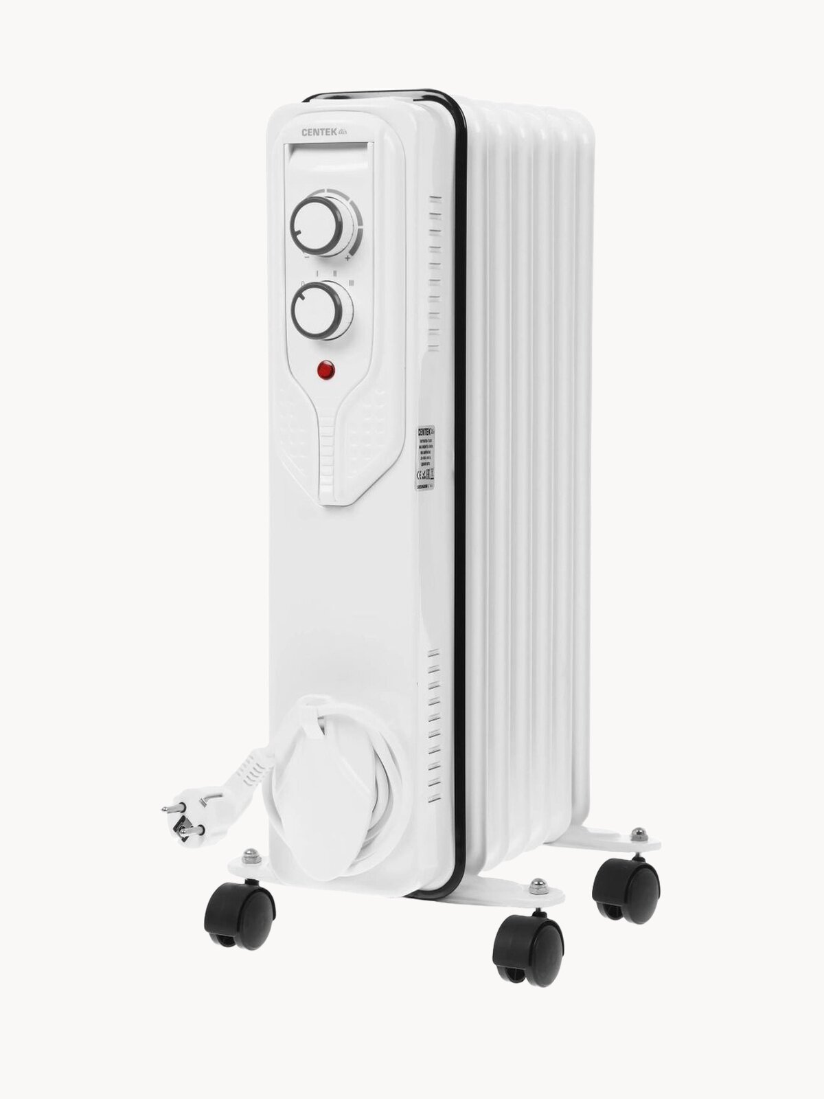 Обогреватель Centek CT-6205: 7 секций, 15 м2, защита от перегрева, терморегулятор, белый