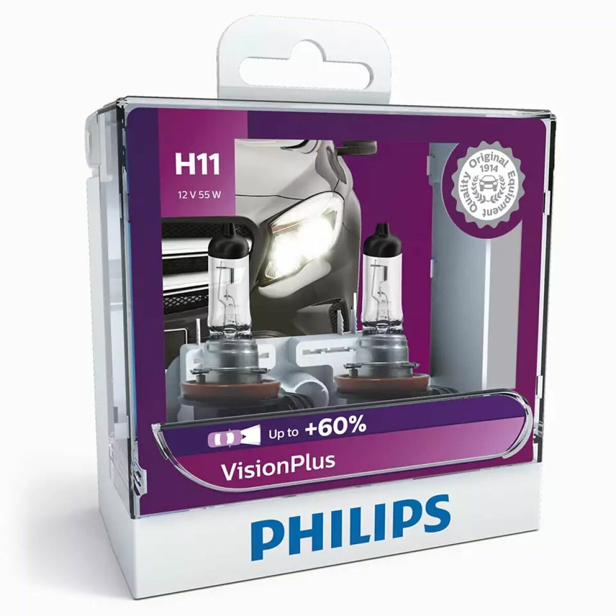Лампа галогенная Philips VisionPlus 12362VPS2 H11 12V 55W PGJ19-2 H11 лампа