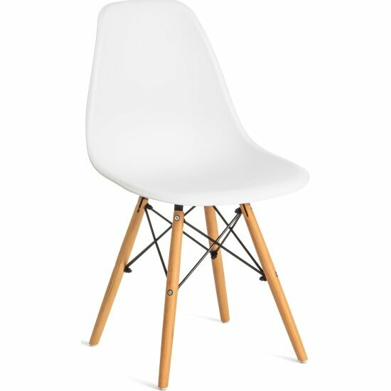 Стул Tetchair CINDY (EAMES) (mod. 1801), дерево бук/металл/сиденье пластик, 45x51x82 см, White (белый) (4шт/уп)