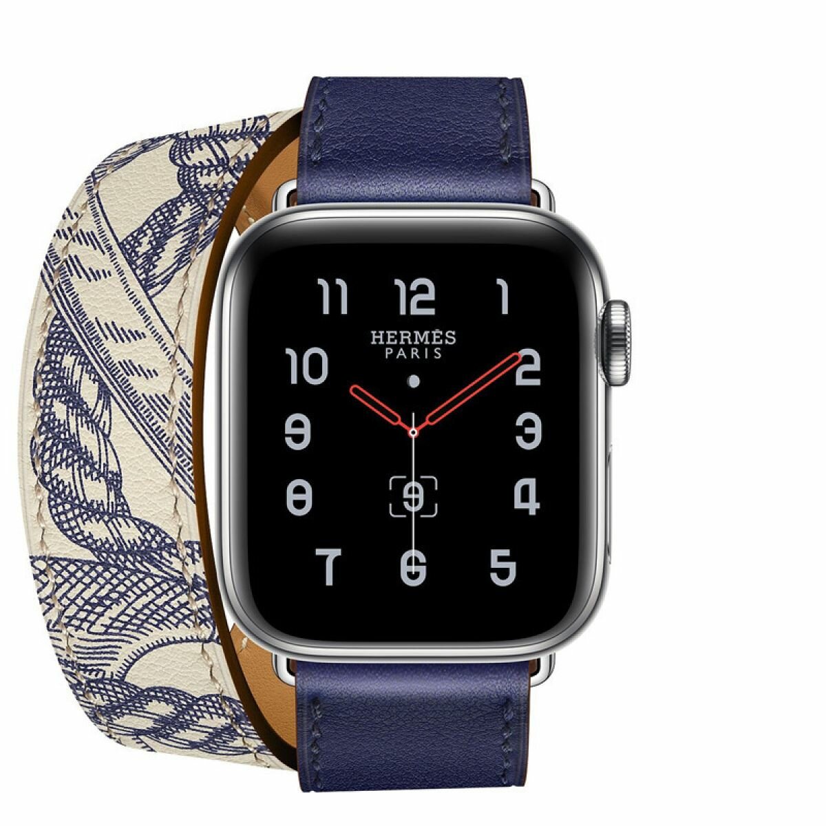 Двойной кожаный ремешок для Apple Watch 1-8 38мм,40мм,41мм, синий/бежевый