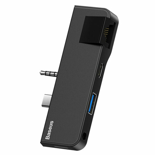 USB HUB разветвитель BASEUS Multifunctional for Surface Pro 4 в 1 Type-C m Jack 35 m - USB30 Type-C RJ45 35мм черный 358100₽