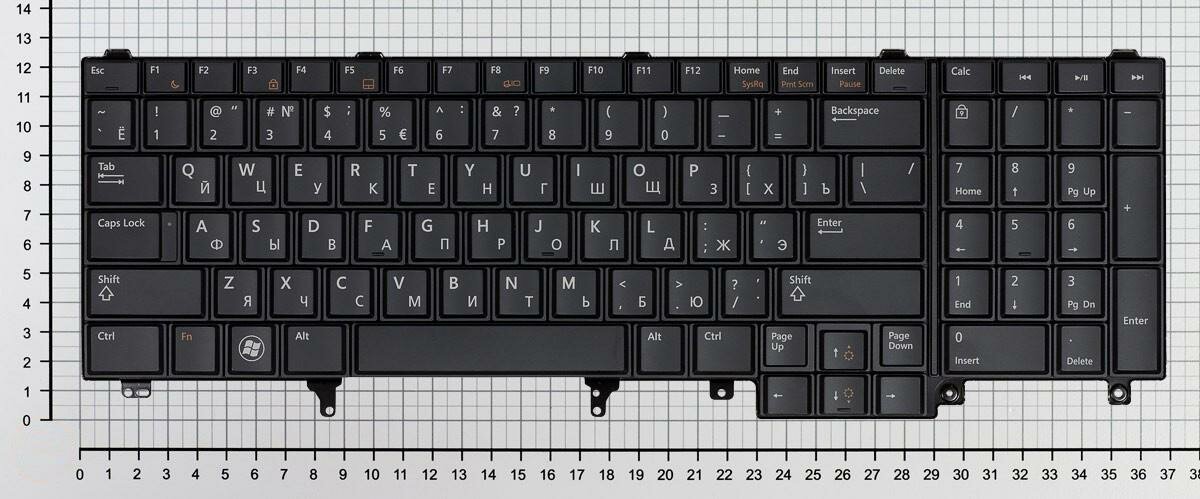 Клавиатура для ноутбука Dell Latitude E6520 E6530 E6540 черная