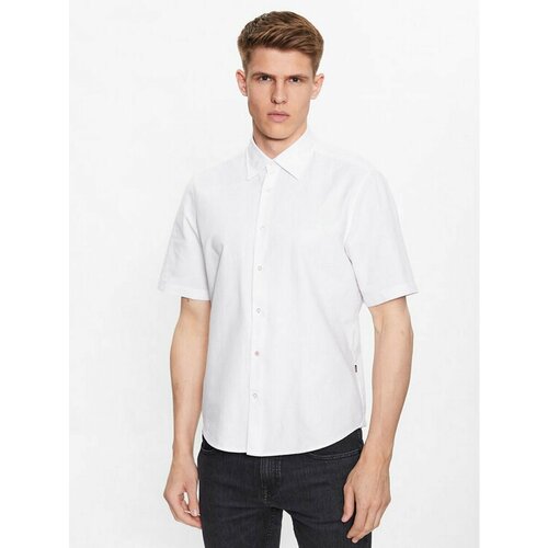 Рубашка BOSS, размер XXL [INT], белый рубашка boss размер 38 [kolnierzyk] белый