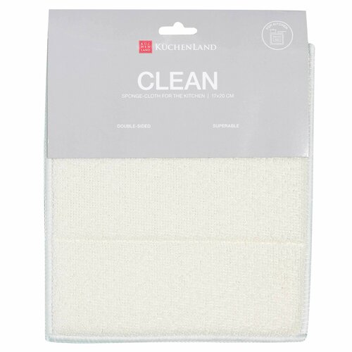 Губка-тряпка для кухни 17х20 см 2 шт микрофибраполиуретан серая Clean 143₽