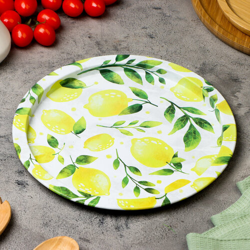 Поднос Солнечные лимоны 28 х 16 х 032 см металл 530₽
