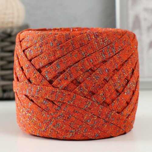 Трикотажная пряжа Риббон с люрексом 85м1705 гр Рябина люрекс Радуга 1043₽