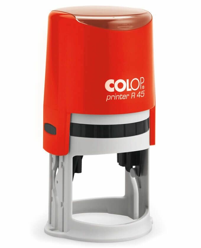 Colop Printer R45 Cover Автоматическая оснастка для печати с защитной крышечкой (диаметр печати 45 мм.), Красный
