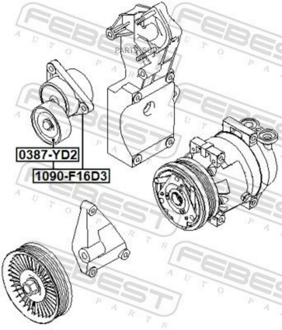 Натяжитель ремня 1090-F16D3 Febest арт. 1090-F16D3