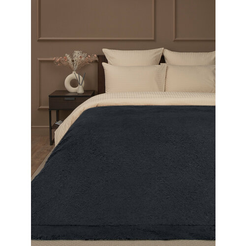 Плед Buenas Noches Длинный ворс Искусственный мех 220х240 см Серый