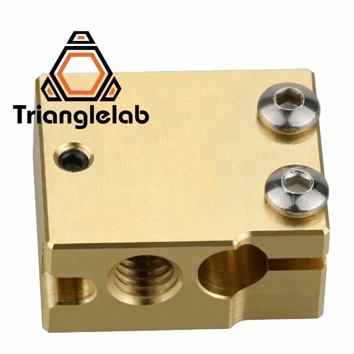 фото Нагревательный блок Trianglelab PT100 E3D Volcano латунный + теплоизоляция х 1 шт