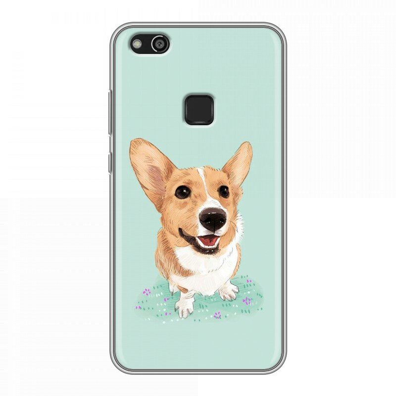 фото Дизайнерский силиконовый чехол для Хуавей P10 Лайт / Huawei P10 Lite Кот и бабочка