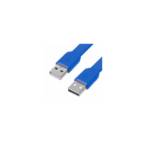 Greenconnect GCR-55570 GCR Кабель PROF 1.0m USB 2.0 AM/AM, плоский, синий, 28/24 AWG, экран, заземление, морозостойкий, GCR-55570 GCR-55570 gcr кабель prof 1 0m usb 2 0 am mini черно прозрачный 28 24 awg экран армированный морозостойкий