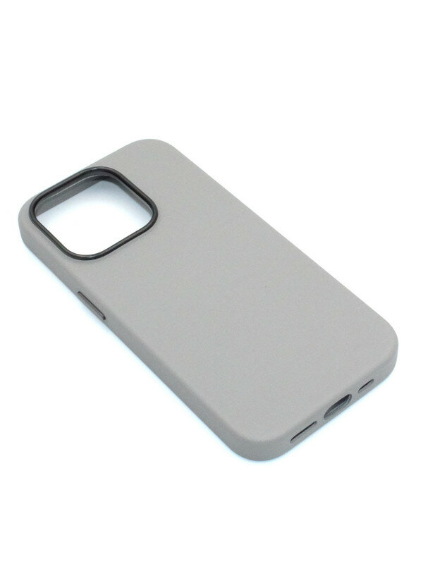 Чехол с MagSafe на iPhone 15 Pro Max Leather Collection-Titanium Grey