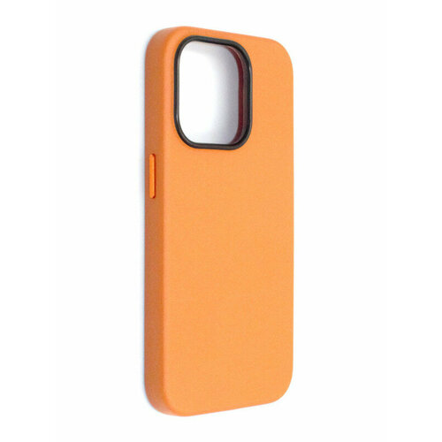 Чехол на iPhone 15 Pro Кожаный (New line)-Оранжевый