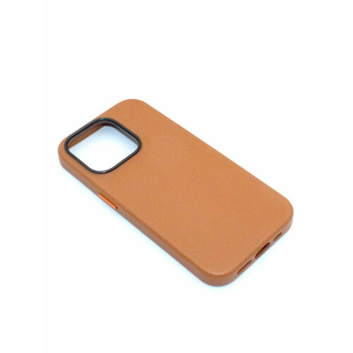 Чехол с MagSafe на iPhone 15 Pro Max Leather Collection-Коричневый