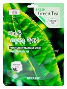 Маска увлажняющая тканевая с экстрактом зеленого чая Fresh green tea mask sheet 3W Clinic 23мл XAI Cosmetics Korea Co., Ltd - фото №12