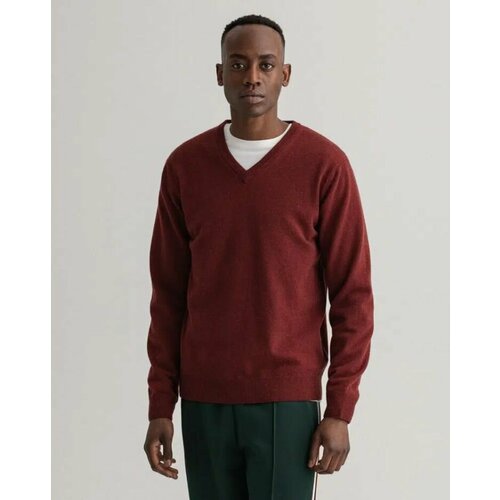 Джемпер GANT SUPERFINE LAMBSWOOL V-NECK, размер S, бордовый