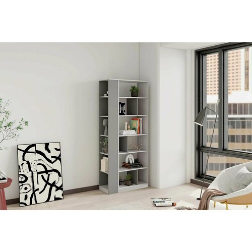 Стеллаж НИЛЬС-4 дуб эльза темно-серый лофт 16412₽