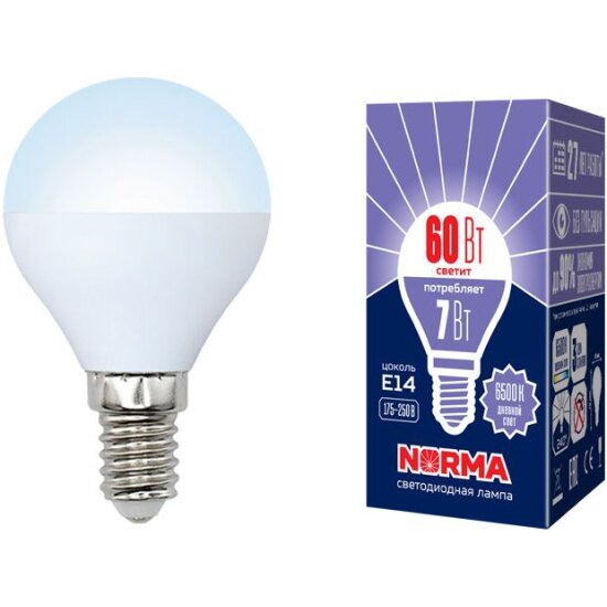 Светодиодная лампа Volpe LED-G45-7W/DW/E14/FR/NR