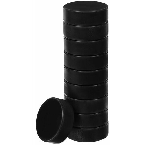 Набор хоккейных шайб, взрослый, для спортивных зимних игр на льду, комплект из 10 штук