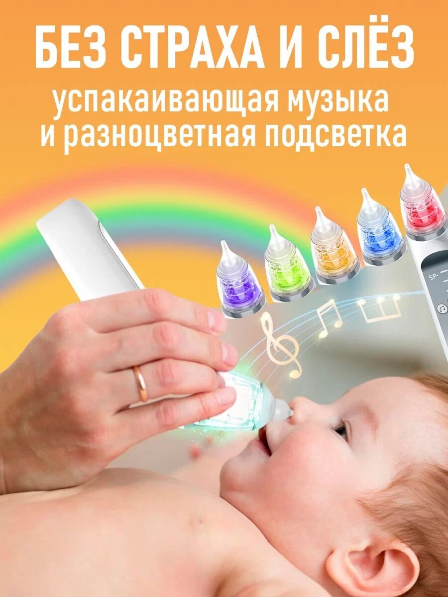 Изображение Аспиратор назальный для новорожденных соплеотсос с насадками