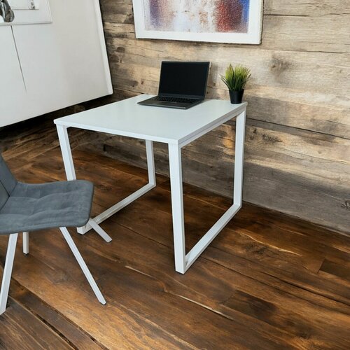 Изображение товара Игровой компьютерный стол/ Лофт, 80*80 см, цвет столешницы Белый, Ножки лофт белые